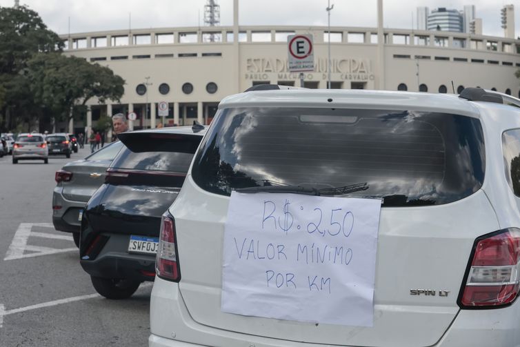 São Paulo (SP), 14/04/2026 - Motoristas de aplicativos e motoboys de delivery fazem manifestação contra o PL 152. 
Foto: Paulo Pinto/Agência Brasil